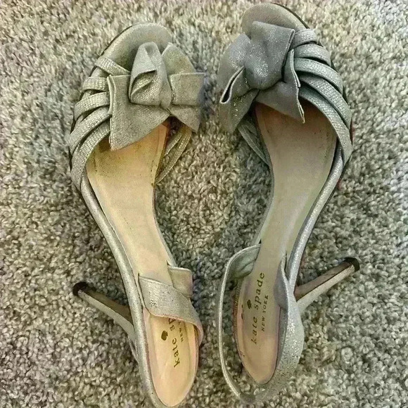 Kate Spade glittery bow heels size 7.5 women’s - Picture 3 of 5